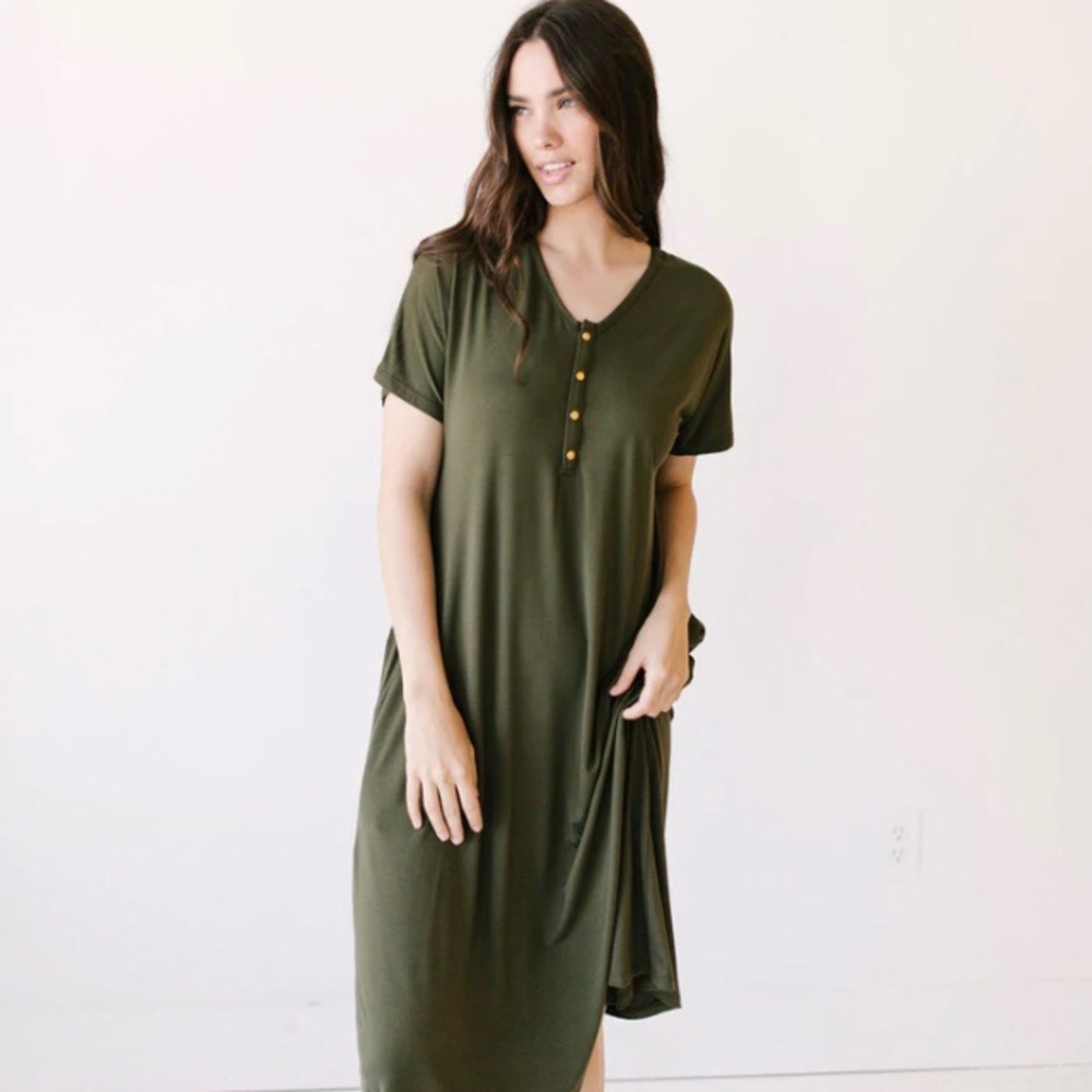 Dwell & Slumber Swing House Dress XS / S - Olive Green